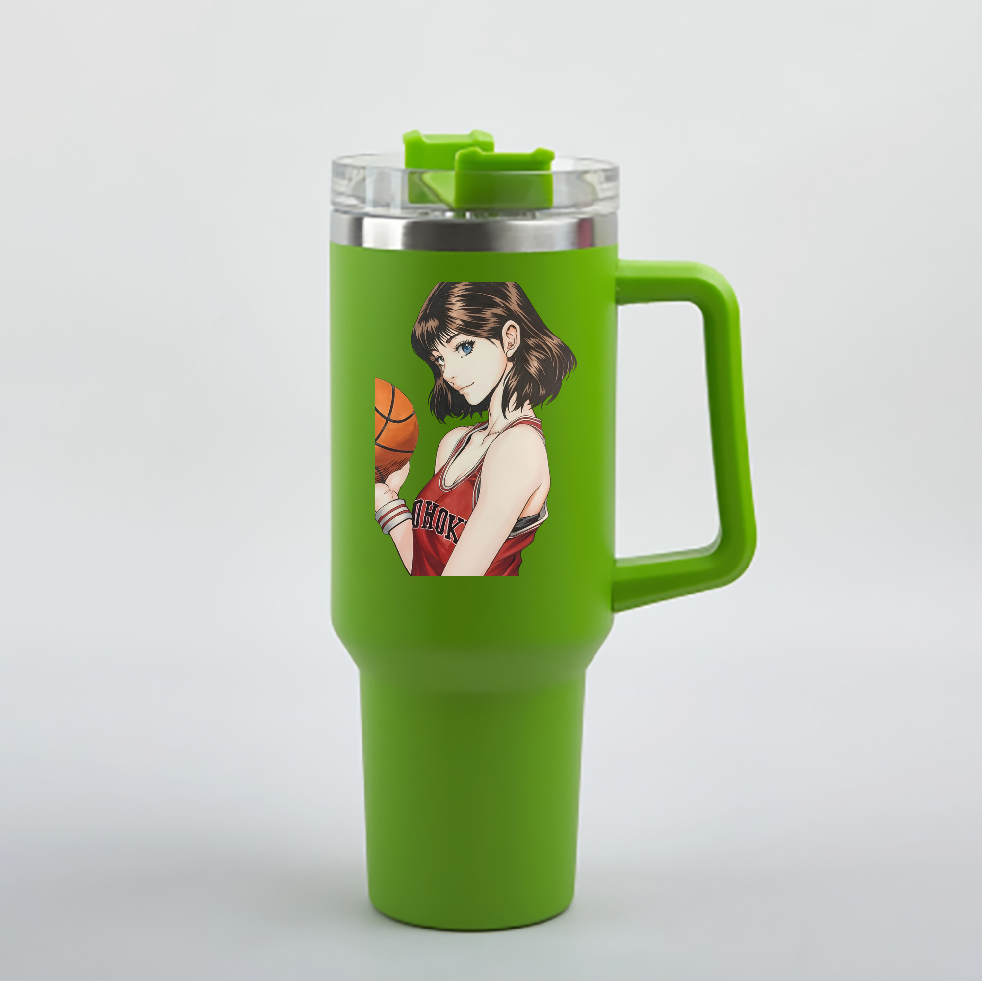 （画像用） SLAM DUNK／スラムダンク 1200mL車用タンブラー - クリスタルステッカー（プラスチックストロー付き）